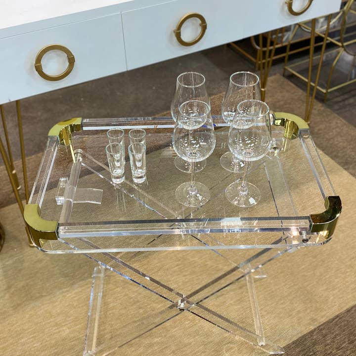 Acrylic Foldable Tray Side Table with Edges - Image 4