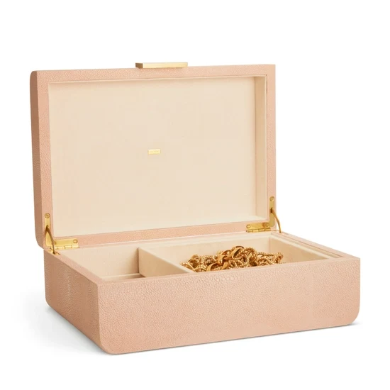 Aerin Shagreen Blush Jewelry Box - Image 3