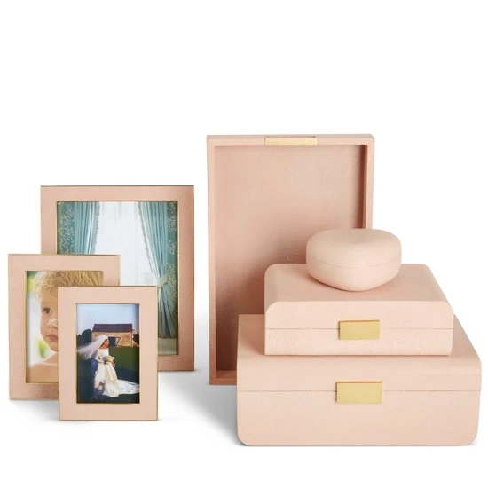 Aerin Shagreen Blush Jewelry Box - Image 4