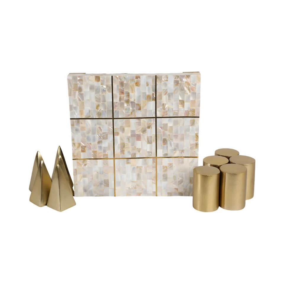 Bailee Mother of Pearl Tic Tac Toe Set - Image 3