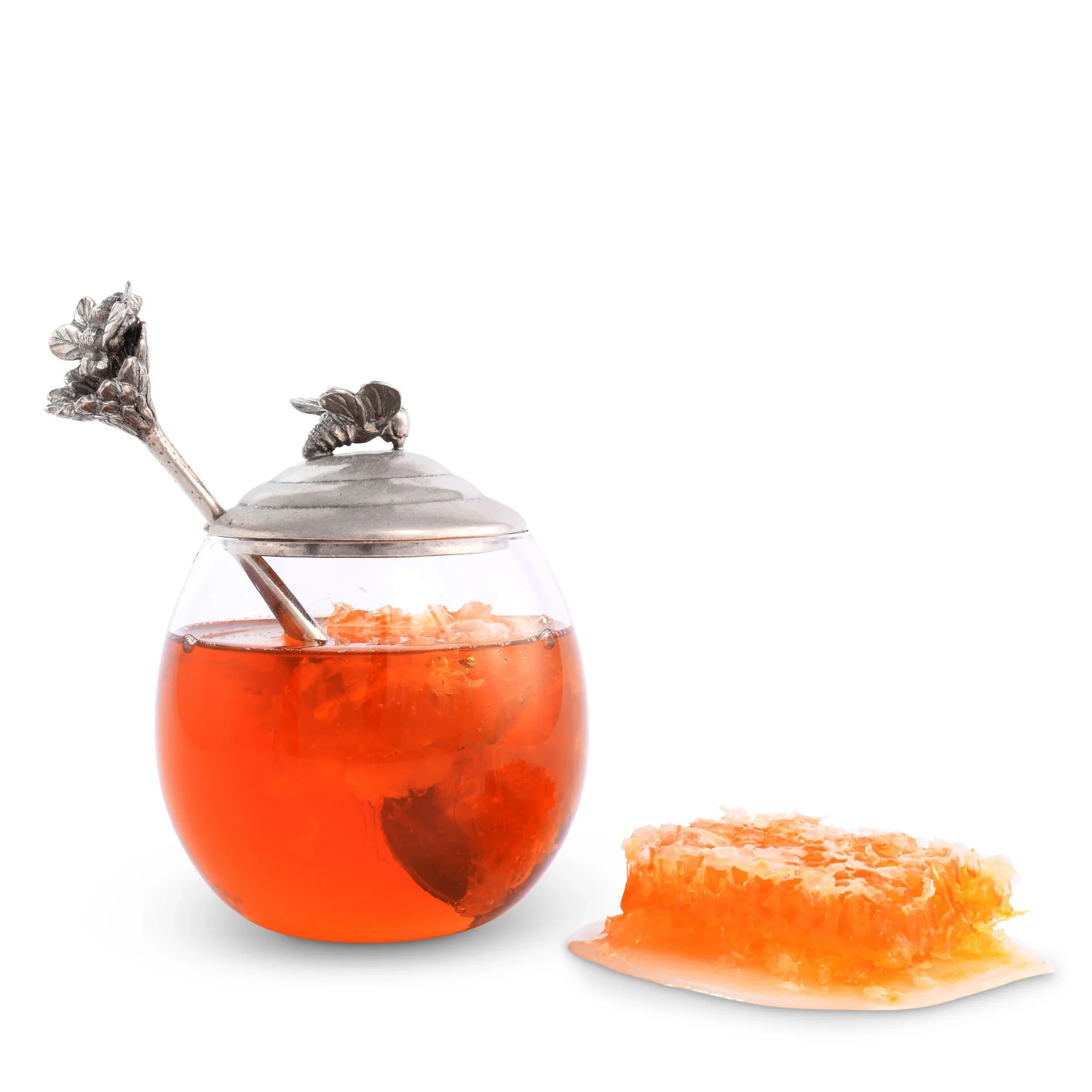 Bee Glass Honey Dish with Spoon - Image 3
