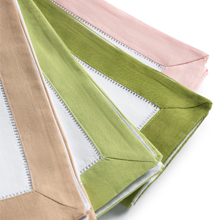 Colored Border Hemstitch Napkins Set of 6 - Image 2