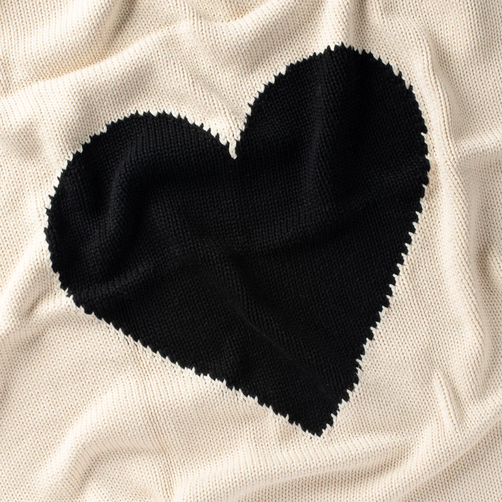 DH Black Heart Baby Blanket - Image 2