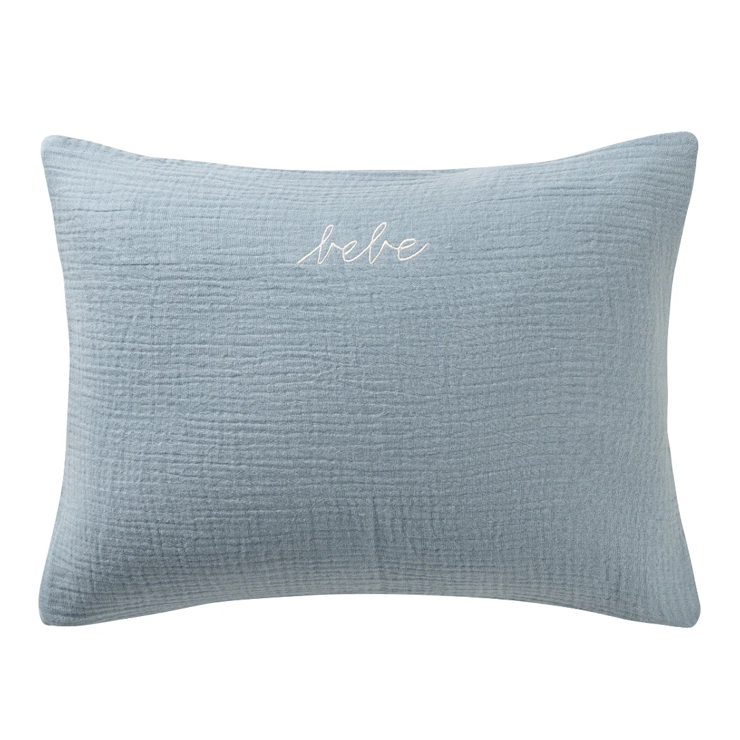 DH Gauze Linen Bebe Boudoir Sham Blue