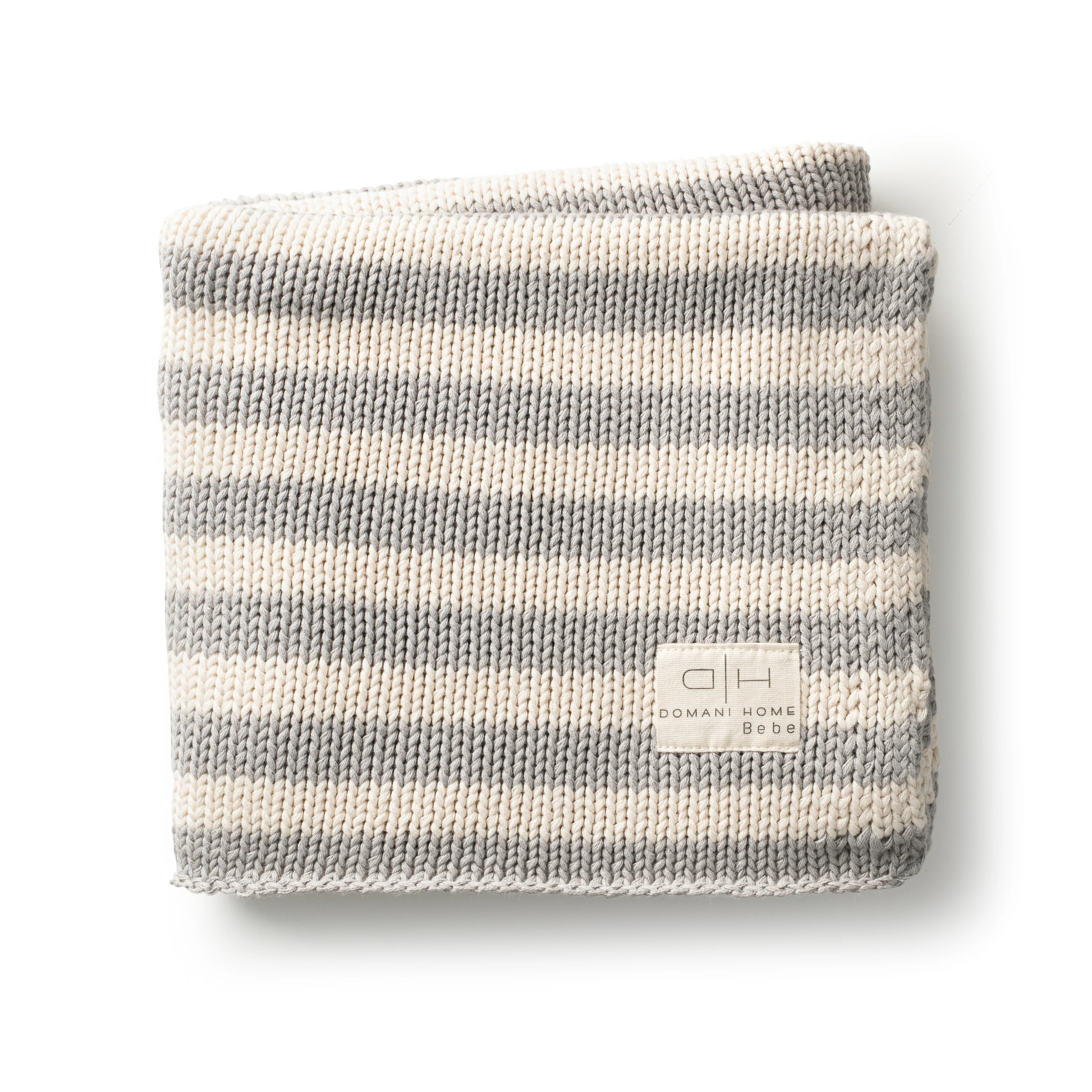 DH Iconic Stripe Knit Baby Blanket Cool Grey - Image 2