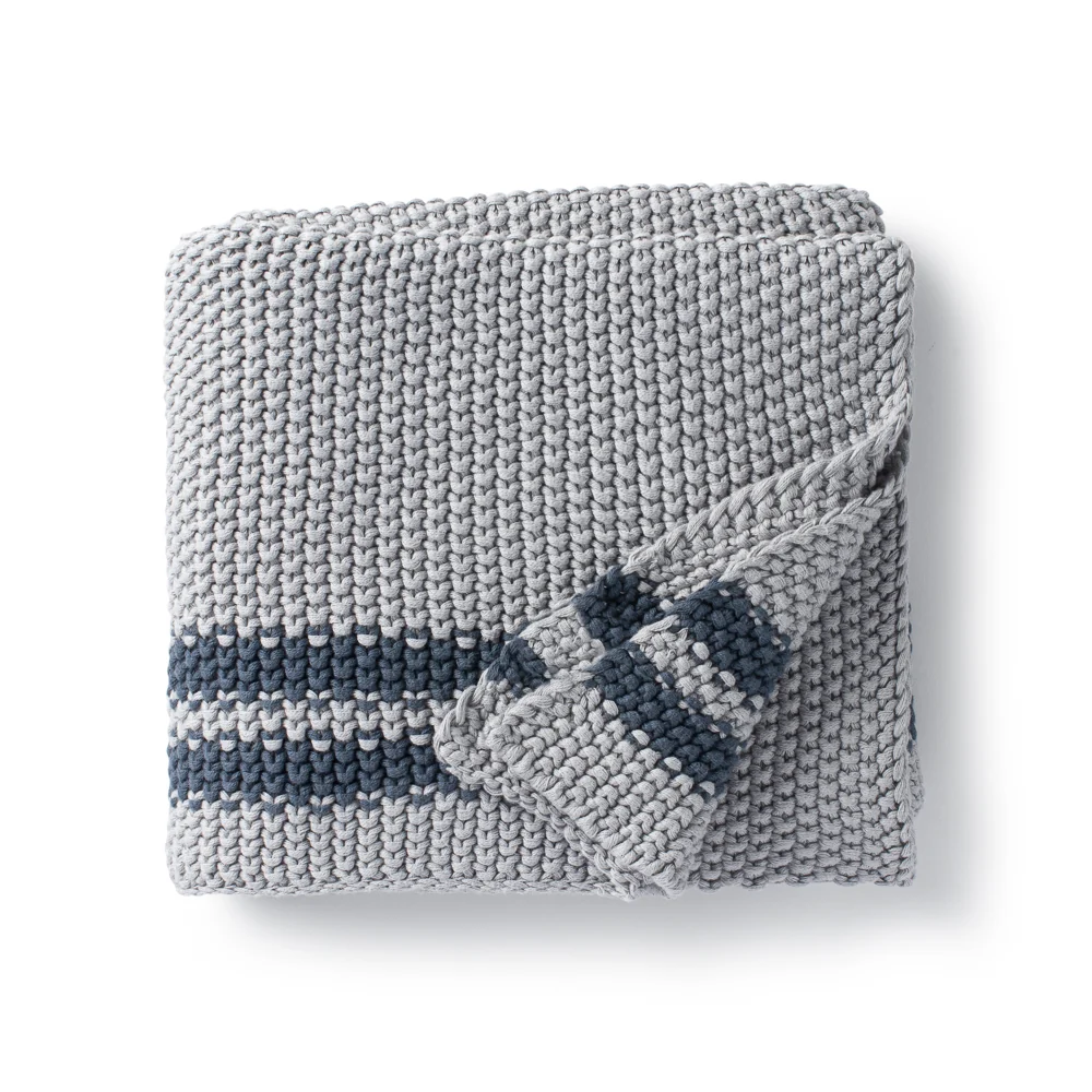 DH Marici Cool Blue Striped Baby Blanket - Image 2