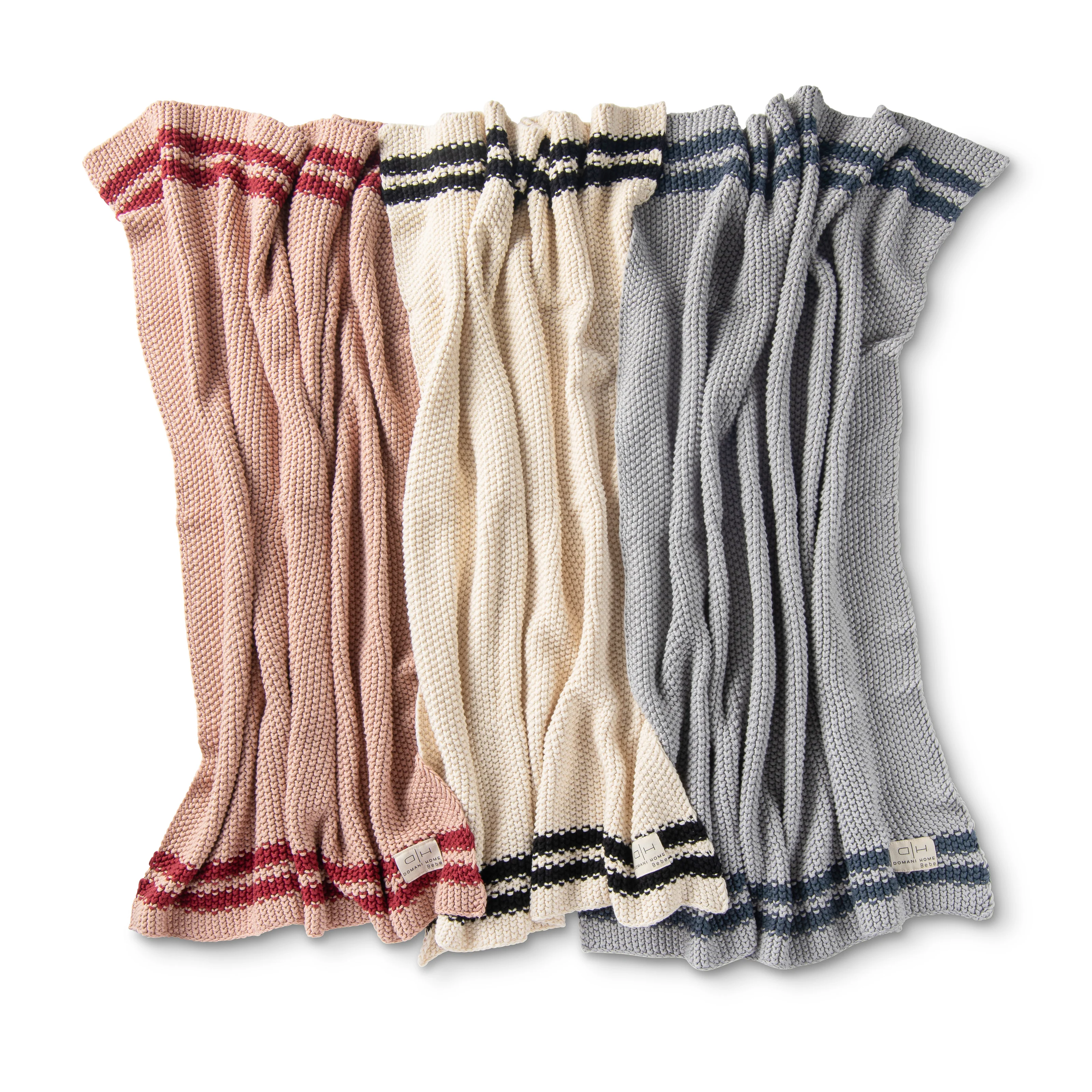DH Marici Cool Blue Striped Baby Blanket - Image 4