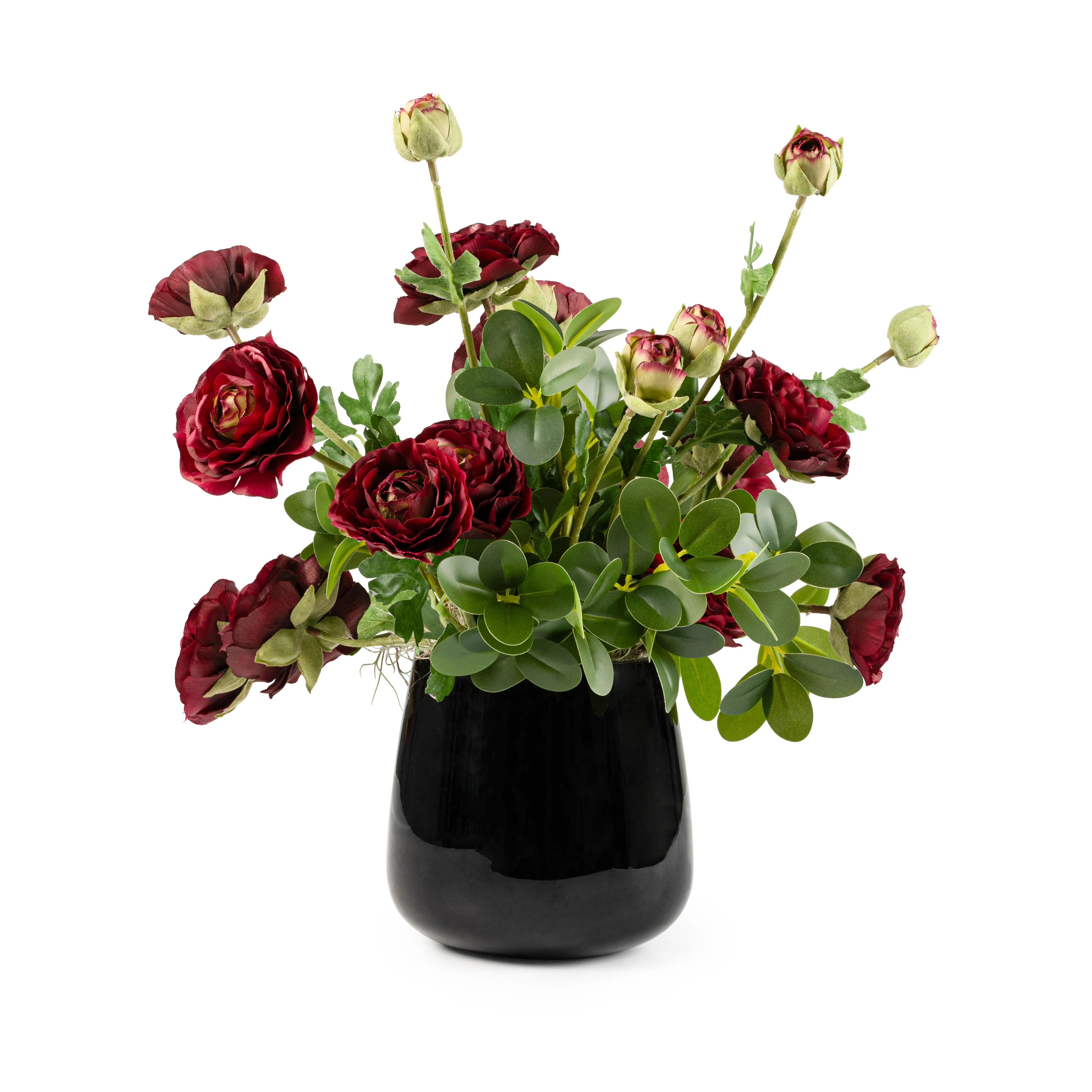 DH Wine Blossom Black Vase Arrangement - Image 2