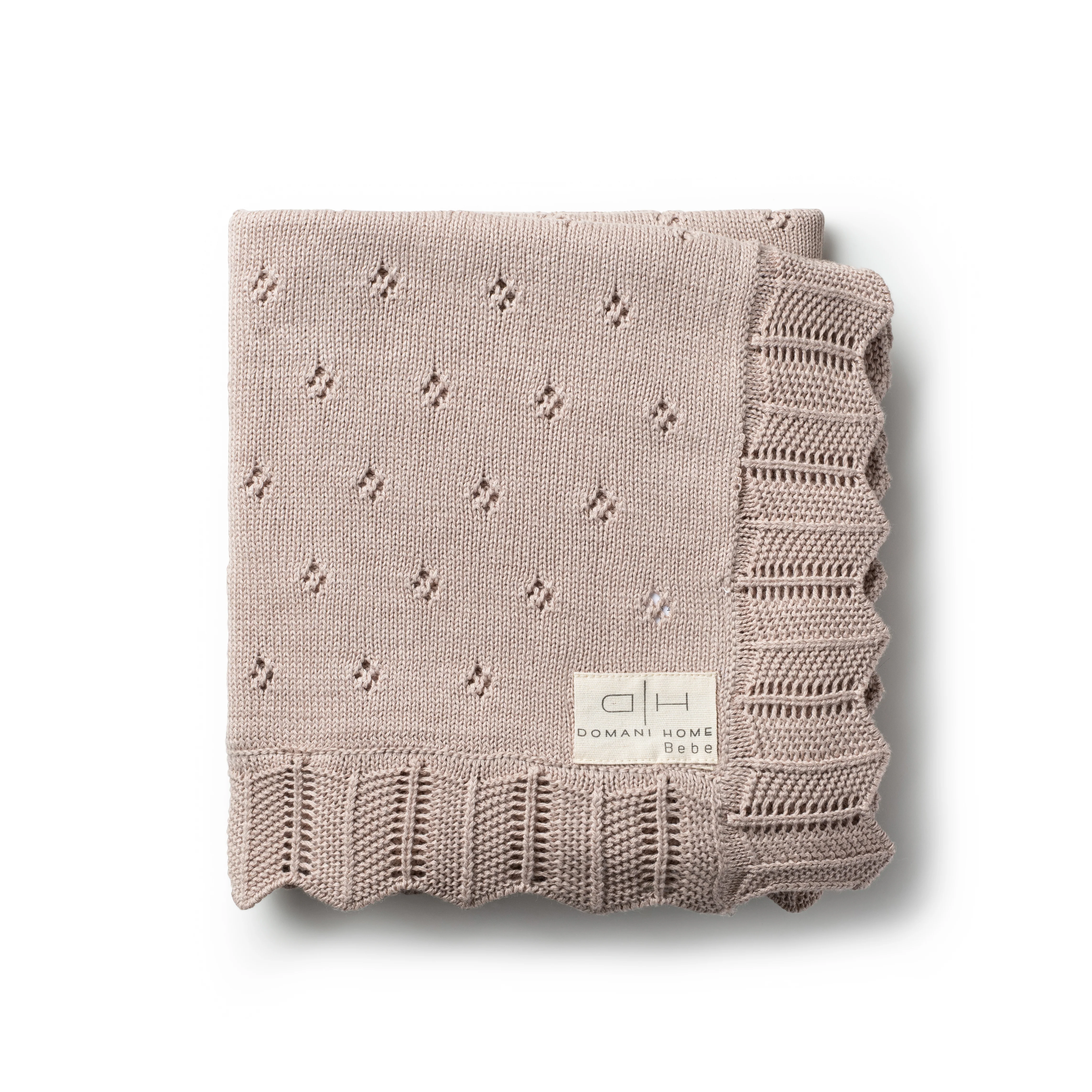 DH Scalloped Pointelle Blanket Blush Pink Rice