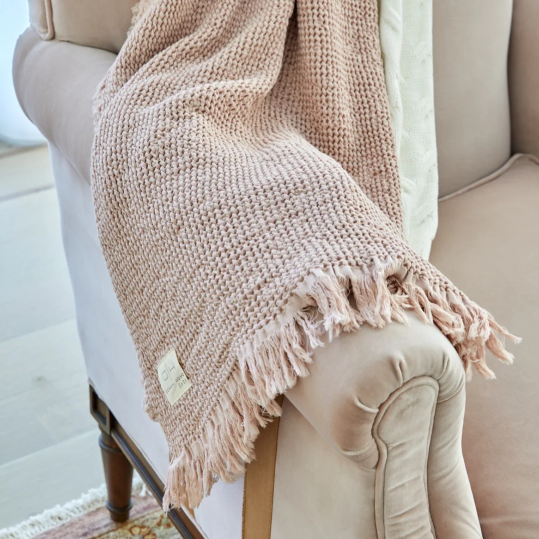 DH Waffle Muslin Pink Baby Blanket - Image 3