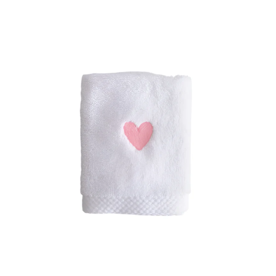 Embroidered Heart Face Towels - Image 2