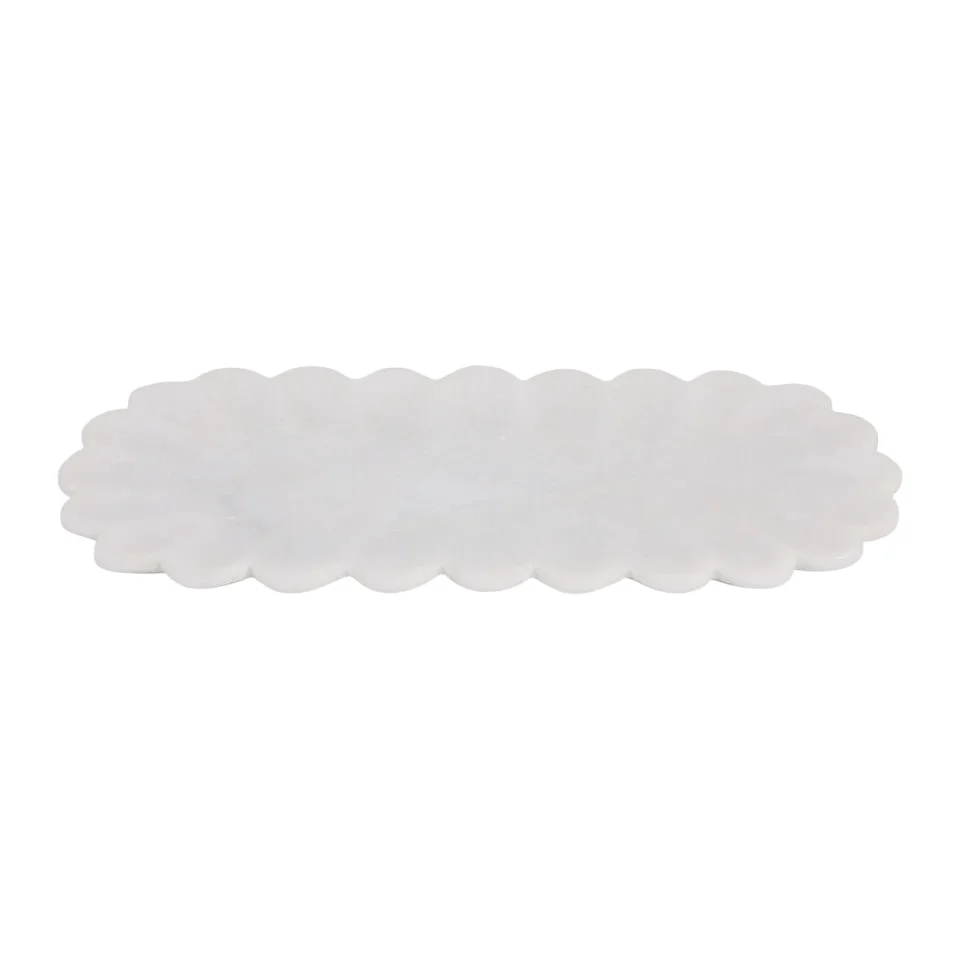 Flat Scallop Edge Marble Tray