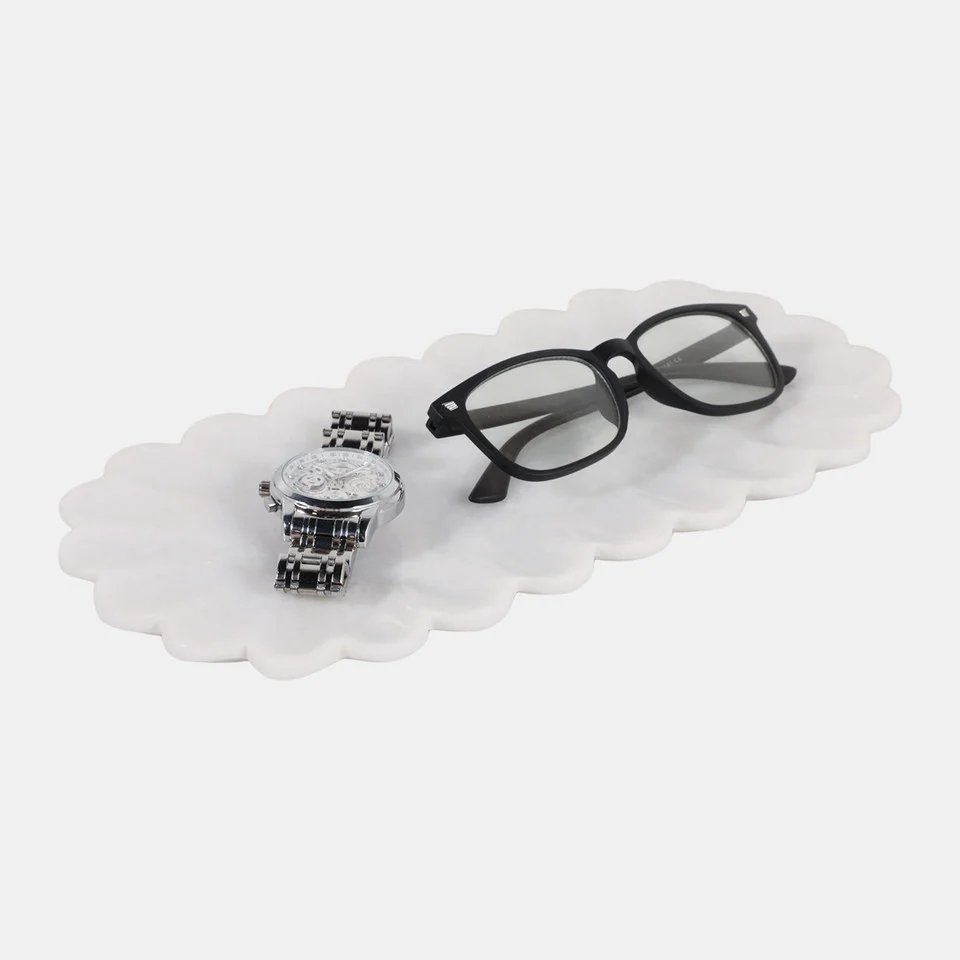 Flat Scallop Edge Marble Tray - Image 3