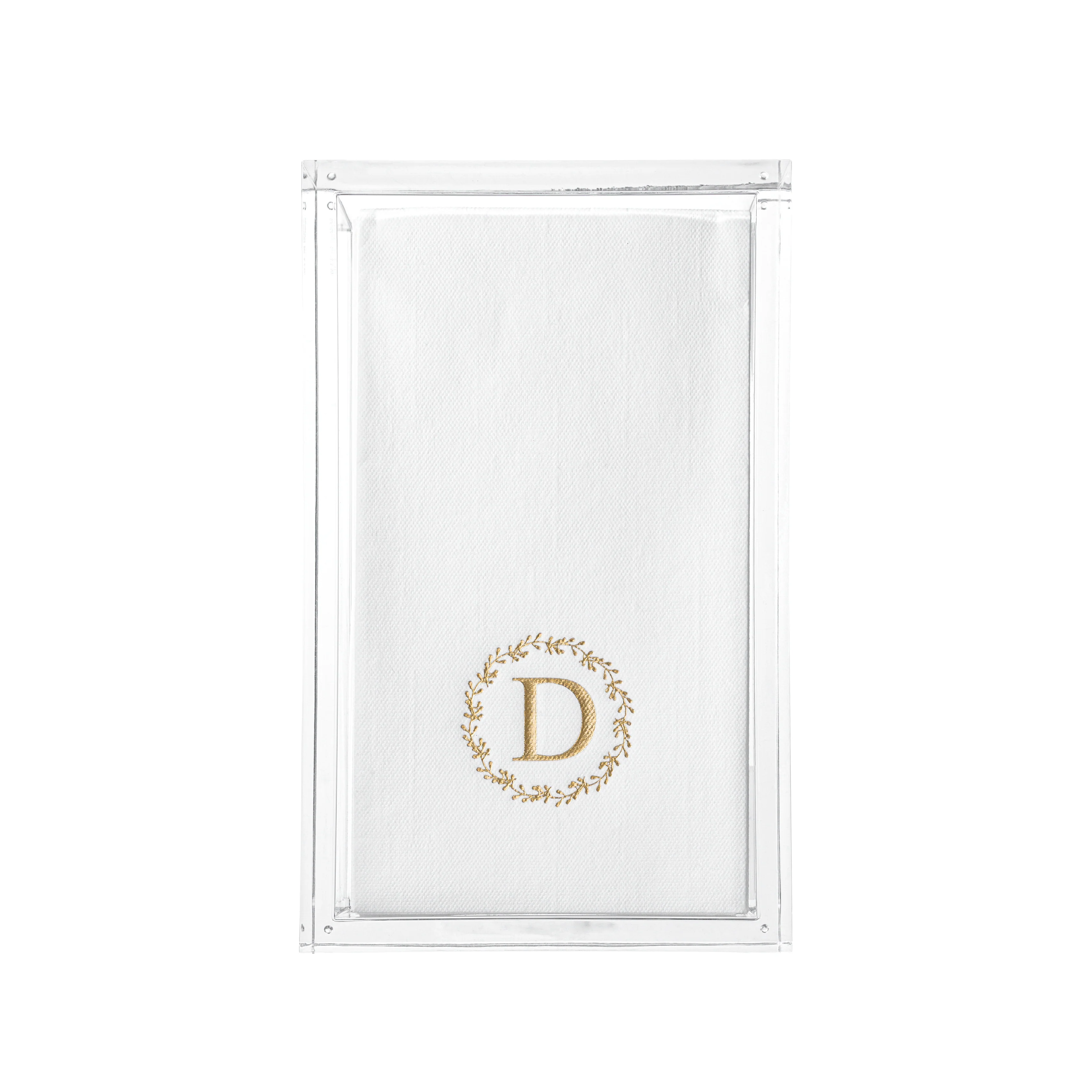 Gold Wreath Napkins With Acrylic Tray Gift Set - Image 2