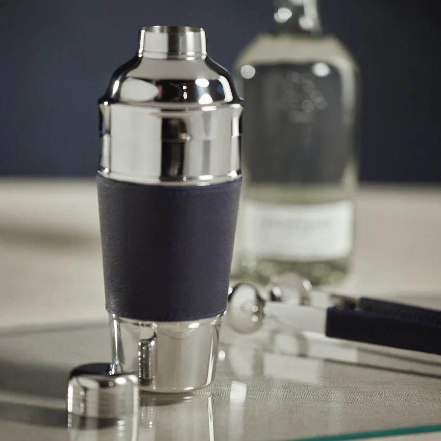 Laguna Nickel & Leather Cocktail Shaker - Image 2