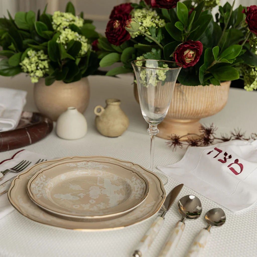 Magnificent Basketweave Woven White Tablecloth - Image 5