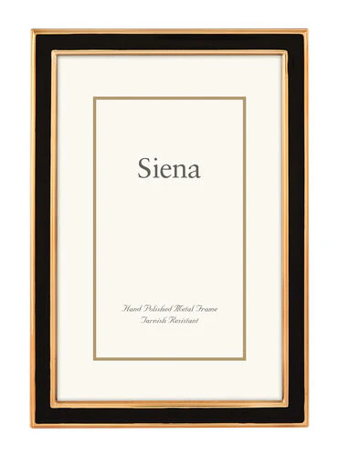 Narrow Enameled Siena Silverplate Frame