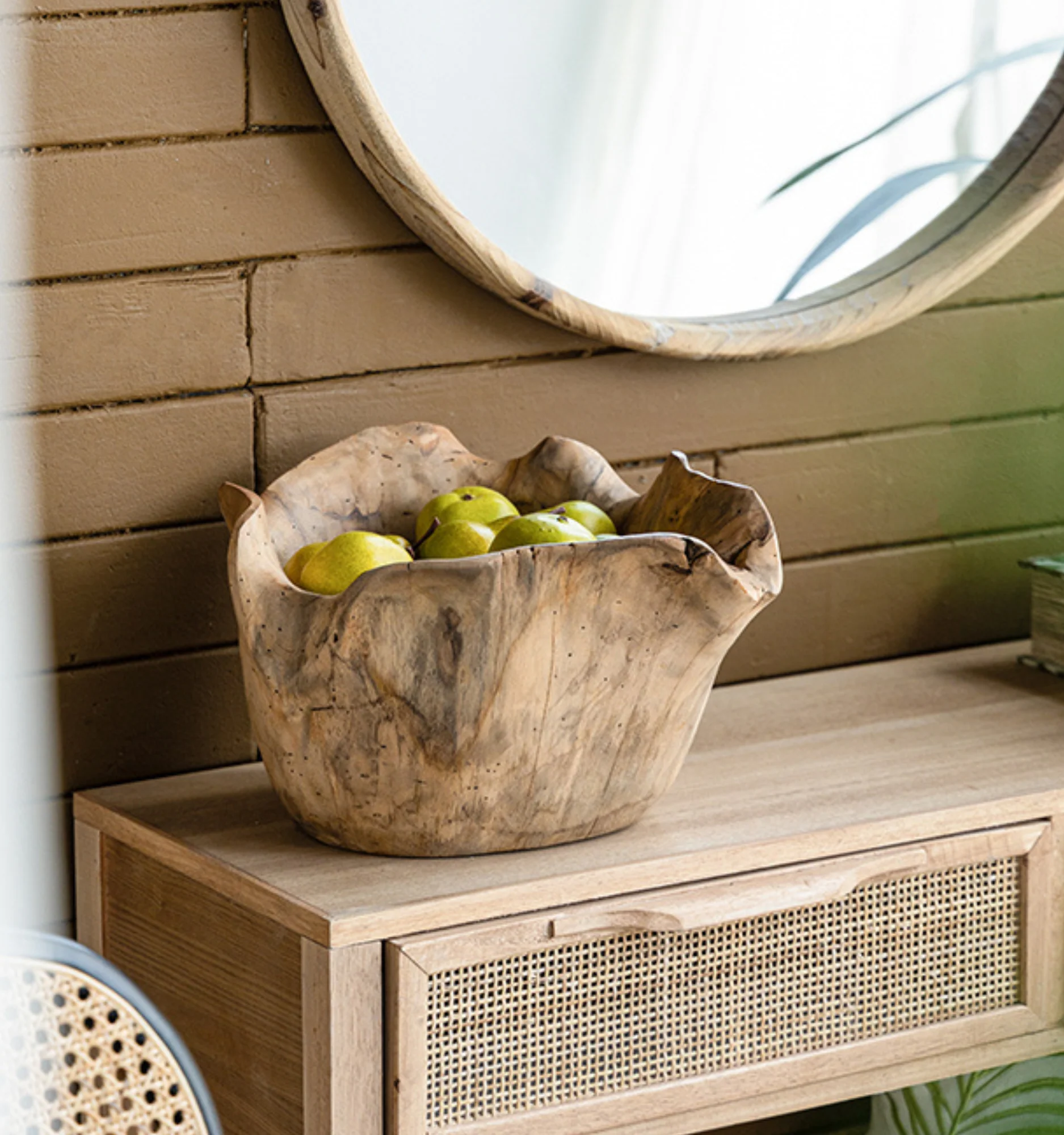 Organic Teak Decorative Bowl - Image 2