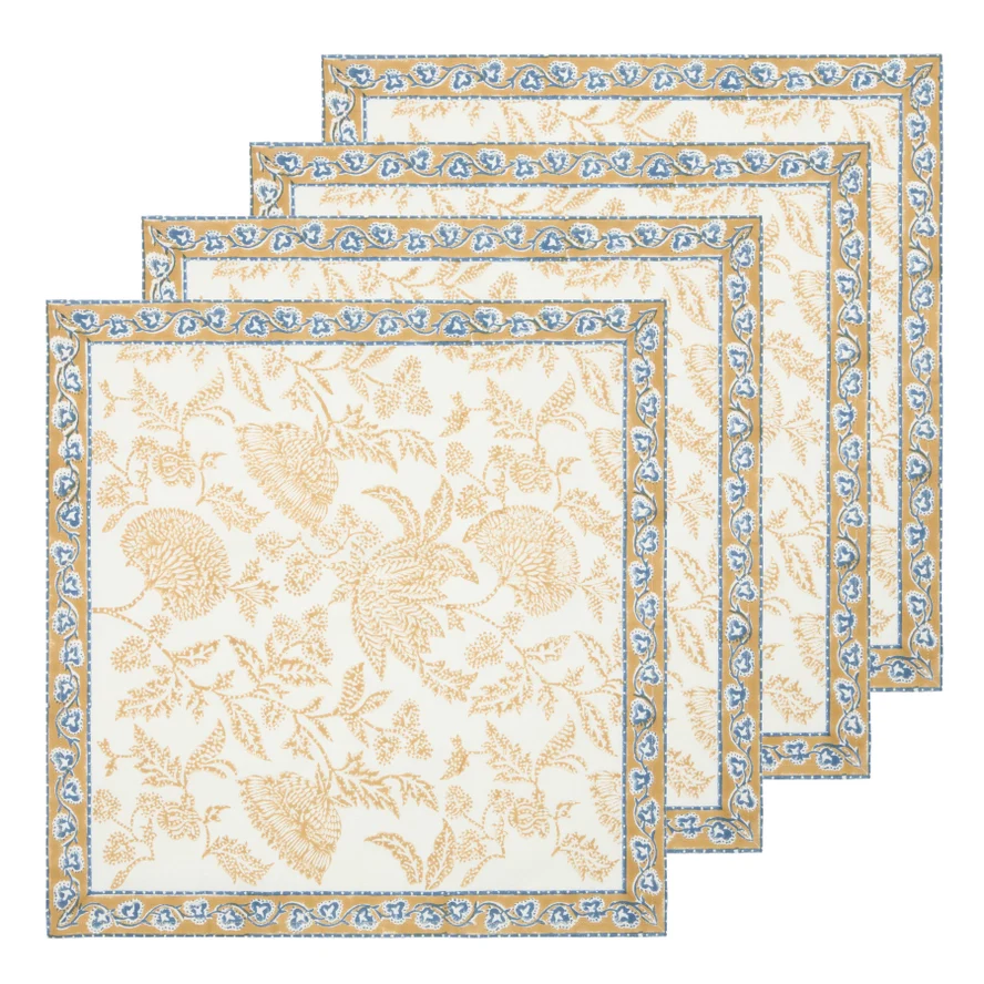 Chloe Blue & Brown Napkins Set of 4 - Image 4