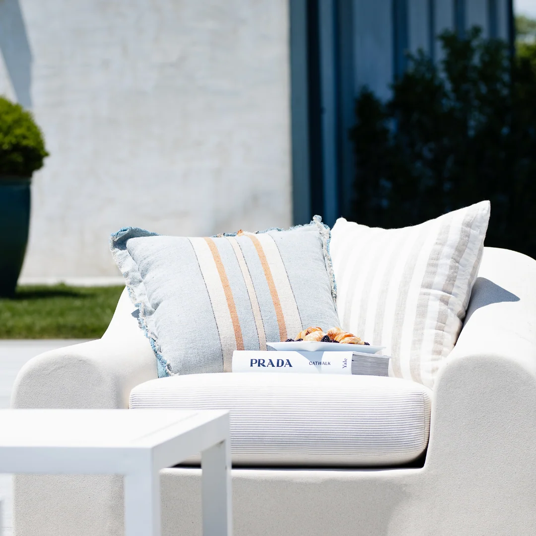 Santi Outdoor Linen Cushion Cover - Image 2