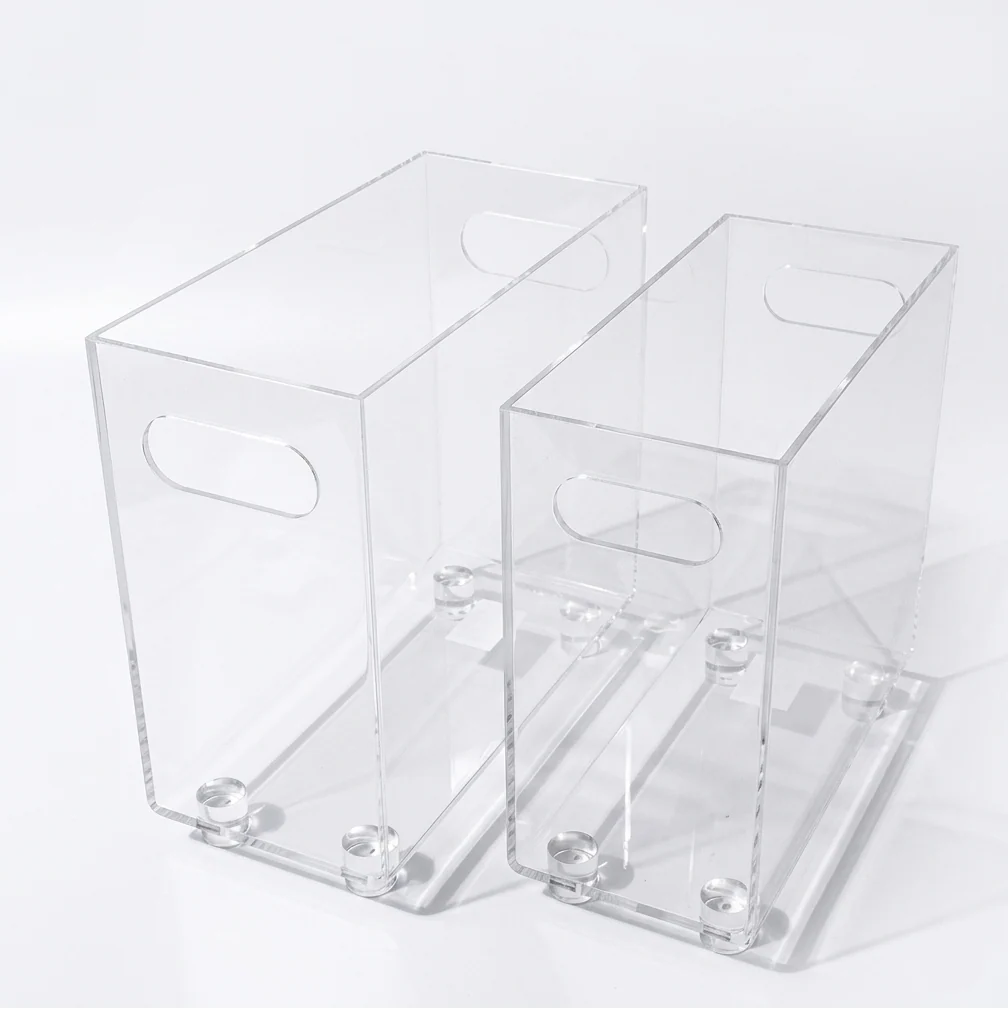 Set of 2 Acrylic Magazine Holders with Legs