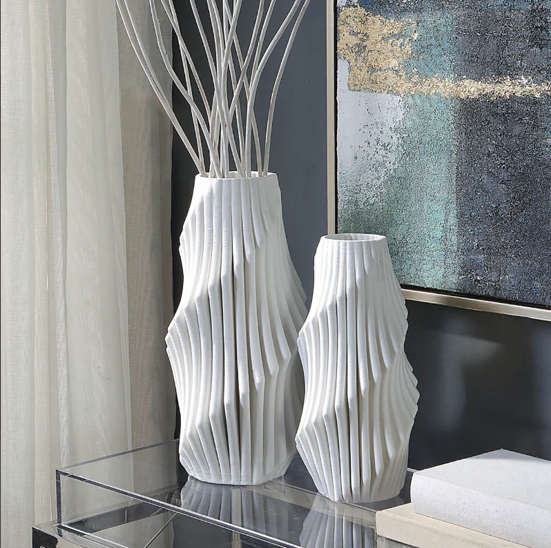 Spearman White Textured Vase - Image 4