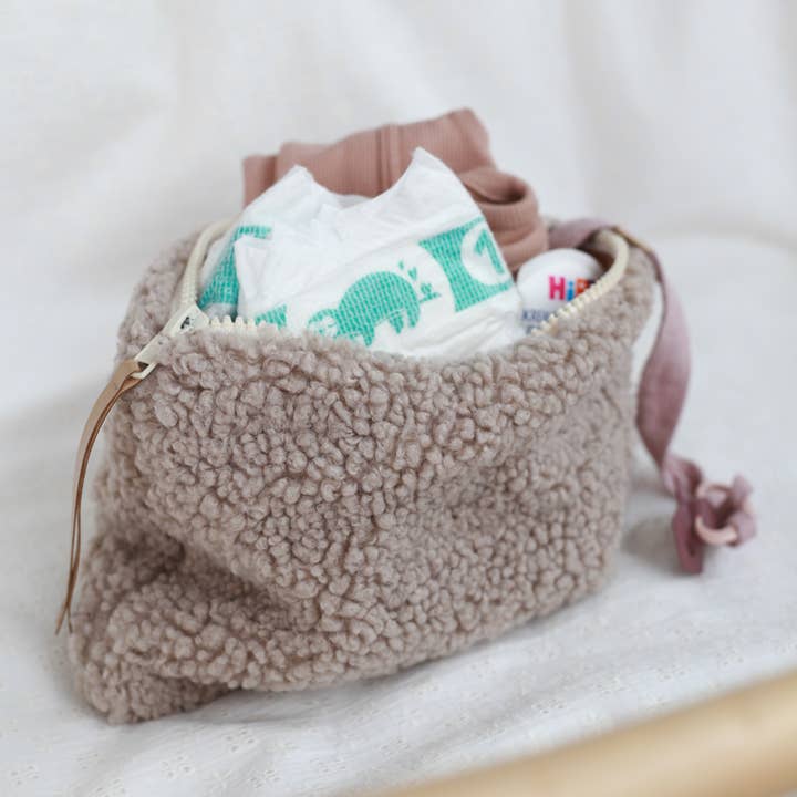 Teddy Diaper / Cosmetic Organizer - Taupe - Image 2