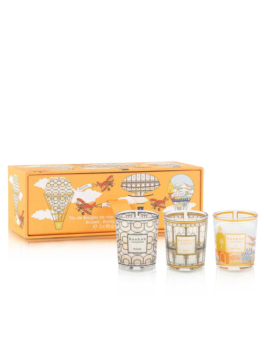 Trio Travel Candles Brussels-Roma-Saint Tropez